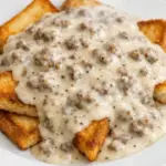 Sprinkle onion soup mix over raw sliced potatoes, accompanied by 2 ingredients, into slow cooker for a savory dish that’s my default when I don’t kn