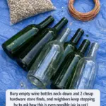 Lady turns glass jars upside down outdoors. This backyard idea is suddenly everywhere